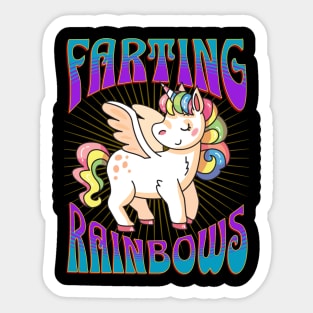 Unicorn Farting Rainbows Sticker